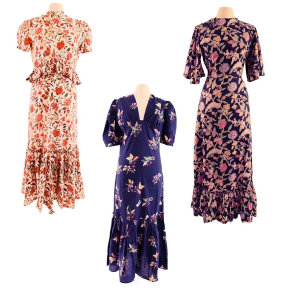 Block print summer dress with waist ruffle - Picture 6 of 6